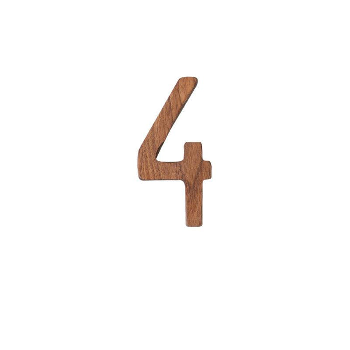 Exquisite Black Walnut Nordic House Number Plaque