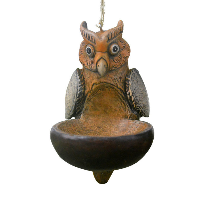 Owl and Frog Resin Garden Ornaments with Pastoral Charm