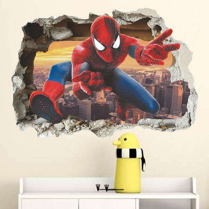 Spiderman 3D Wall Decal Set - Marvel Adventure Decor for Kids' Rooms