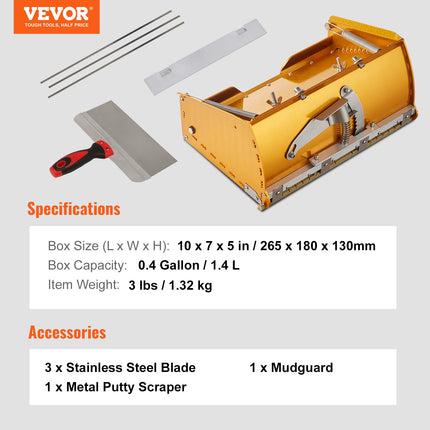 VEVOR 10-Inch Drywall Flat Box - Quick Clean Aluminum with Bonus Blade