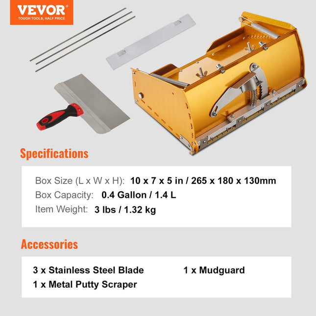 VEVOR 10-Inch Drywall Flat Box - Quick Clean Aluminum with Bonus Blade