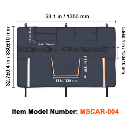 VEVOR 53" Tailgate Pad for 5 Bikes - Durable Pickup Truck Protector