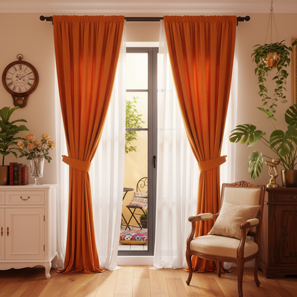 Soft Flannel Curtain Panels Set of 2, Room Darkening Curtains for Bedroom & Living Room