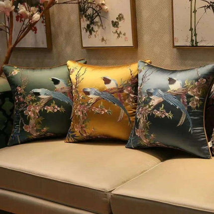 45x45/50x35cm Chinese Traditional Embroidered Bird Cushion Cover - Très Elite