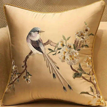 45x45/50x35cm Chinese Traditional Embroidered Bird Cushion Cover - Très Elite