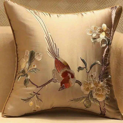 45x45/50x35cm Chinese Traditional Embroidered Bird Cushion Cover - Très Elite