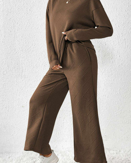 Sophisticated Textured Dark Brown Lounge Set for Effortless Elegance