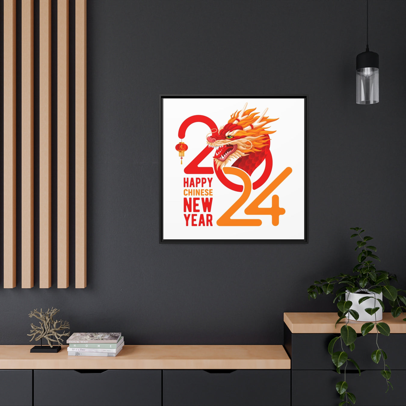 2024 Luna New Year Matte Canvas Pinewood Frame