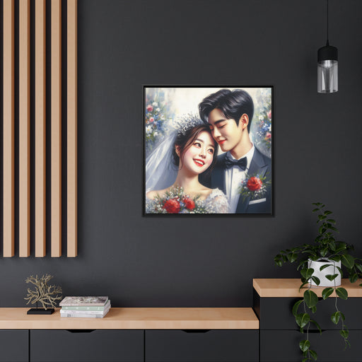 Elite Wedding Couple Matte Canvas Frame - Eco-Friendly Selection