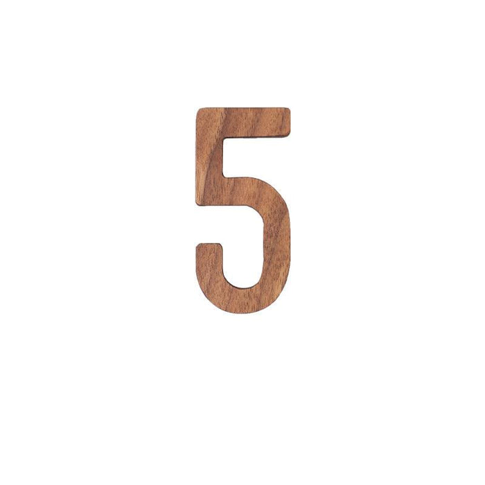 Luxurious Nordic Black Walnut House Number Plaque