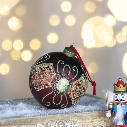 Room & Decor Set of 6 Red Glass Christmas Ball Ornaments - 3.9" Diamet