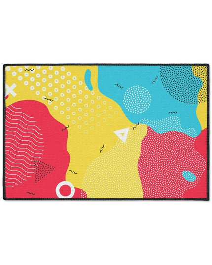 Elegant Geometric Area Rug with Stylish Black Trim by Elite House