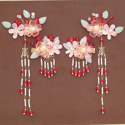 Peekaboo Studio Women's Flower Tassel Hairpin Set - Elegant Accessorie
