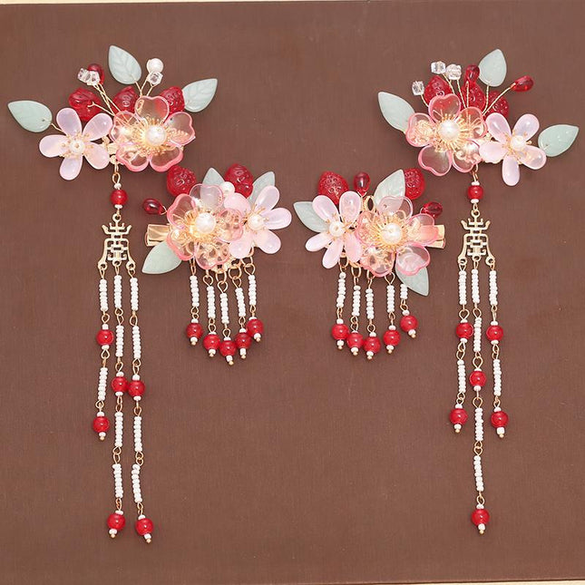 Peekaboo Studio Women's Flower Tassel Hairpin Set - Elegant Accessorie
