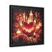 Sleek Black Pine Framed Valentine Night Canvas Art