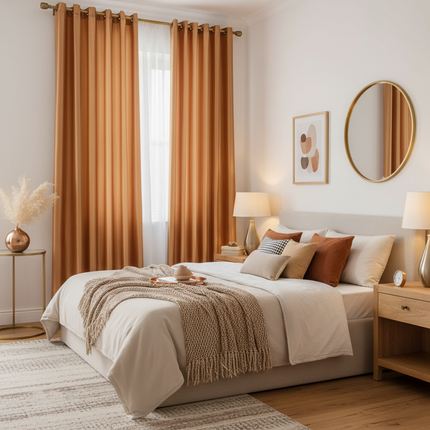 Peekaboo Studio Satin Curtain - Luxurious Soft Fabric, Elegant Drapery