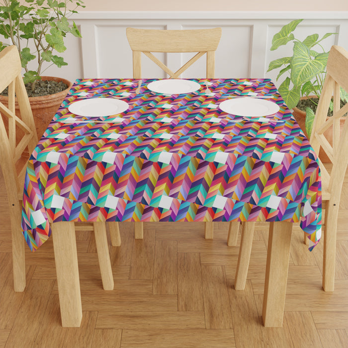 Maison d'Elite Colorful Square Tablecloth | Personalized 55.1" x 55.1" Polyester Cloth