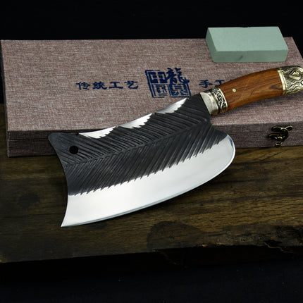 Raptor Bone Cutter — Rosewood Handle, Brass Fittings, 37 cm Blade