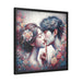 Elegant Valentine Canvas Art in Matte Black Pinewood Frame