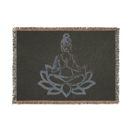 Printify Meditation Buddha Woven Blanket - Cozy Yoga Throw, Lotus Desi