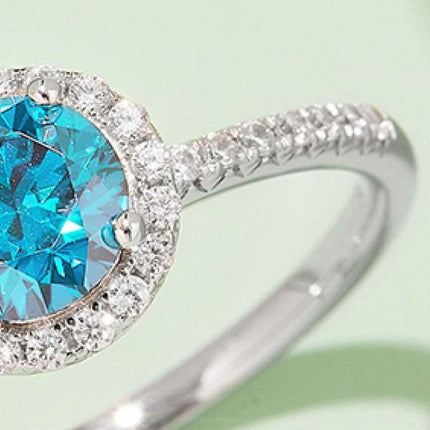 Radiant Pink Diamond Halo Ring - Sterling Silver Elegance