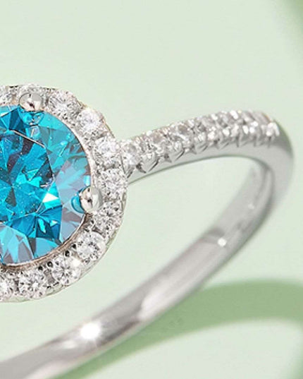 Radiant Pink Diamond Halo Ring - Sterling Silver Elegance