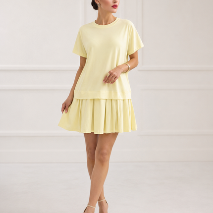 Flared Cotton Daydress — Lightweight Summer Dress with Pleated Skirt