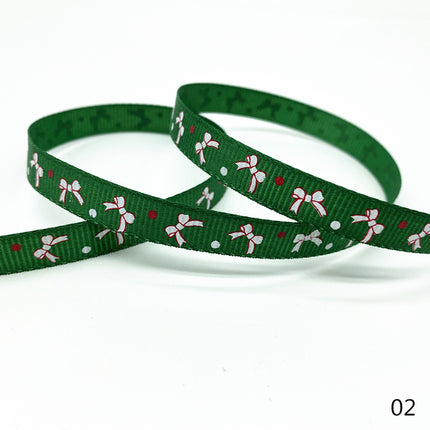 Peekaboo Studio Size 5 10mm Printed Grosgrain Christmas Ribbon - Durab