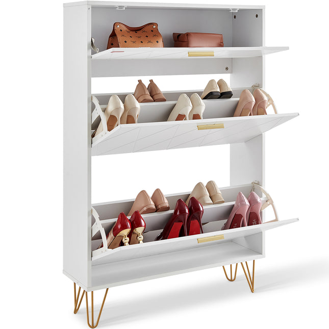 Shoe Cabinet with 3 Flip Drawers — Entryway Storage Organiser