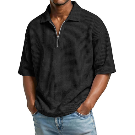 Peekaboo Studio Men's Waffle-Weave Polo Shirt, Short-Sleeved, Beach St