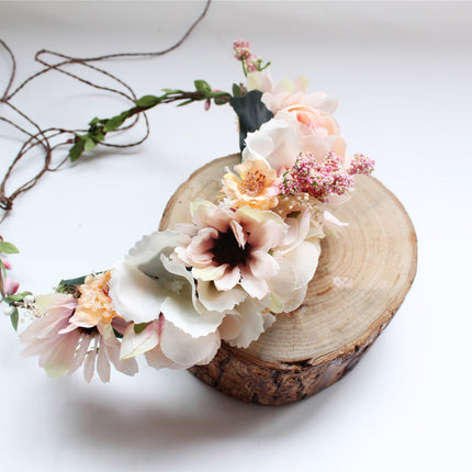 Peekaboo Studio Seaside Flower Girl Wreath - Floral Design & Adjustabl