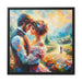Elegant Valentine Couple Canvas Print with Black Pinewood Frame