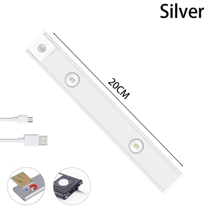 USB LED Night Light With Motion Sensor Ultra Thin Wireless Cabinet Wardrobe