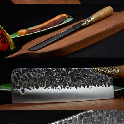7Cr17Mov Small Kitchen Knife With Rosewood Handle And Copper Fittings 31cm