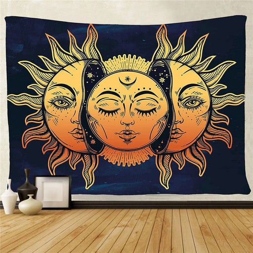 Cilected Sun And Moon Psychedelic Tapestry Wall Hanging Wall Art Hippie Tapestry Cover Home Decorations For Bedroom Dorm eprolo