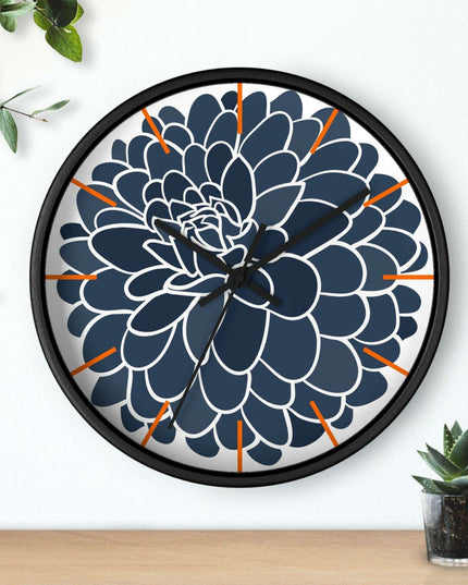 Elegant Dahlia Wooden Wall Clock by Maison d'Excellence - Timeless Sophistication