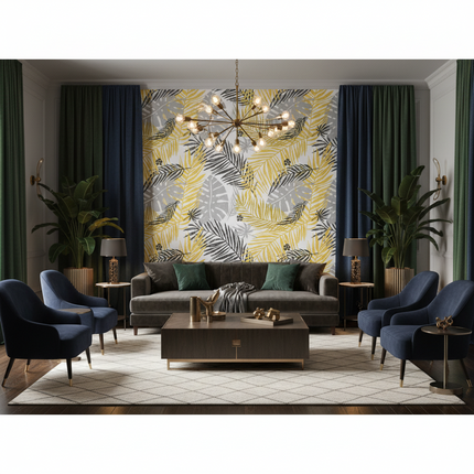 Modern Banana Leaft Background Self-Adhesive Wallpaper