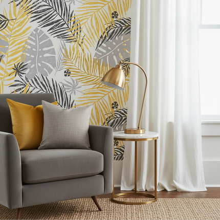 Modern Banana Leaft Background Self-Adhesive Wallpaper