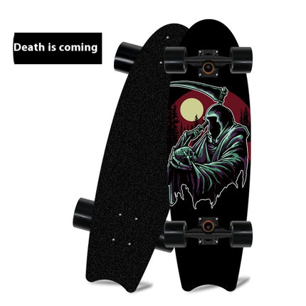 Single Warped Brush Street Board Fishtail Skateboard Maple Deck