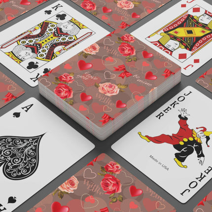 Valentine Red Heart Peekaboo Playing Cards - Enhance Your Game Nights
