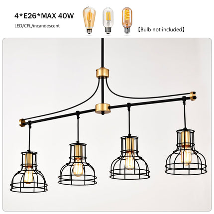 Room & Decor 40" Matte Black & Gold Linear Chandelier, 4 Lights