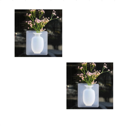 Silicone Wall Hanging Vase Set White Pink Blue 150mm Square