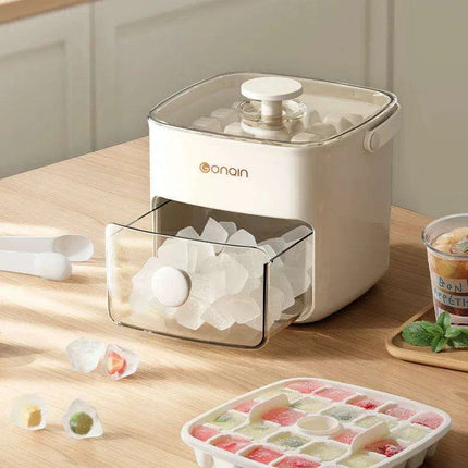 48-Cube Dual-Layer Ice Tray with Lid and Clips - Food-Grade Mold for Cocktails, Whiskey, and Desserts - Très Elite