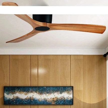 48-Inch Modern White Wood Ceiling Fan with Integrated LED Light and Remote Control - Très Elite