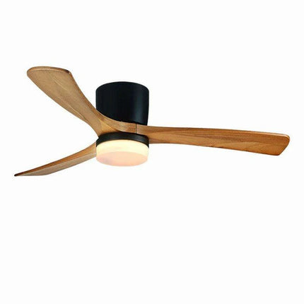 48-Inch Modern White Wood Ceiling Fan with Integrated LED Light and Remote Control - Très Elite