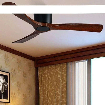 48-Inch Modern White Wood Ceiling Fan with Integrated LED Light and Remote Control - Très Elite
