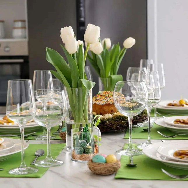 48-Piece Elegant Clear Glass Cylinder Vases Set for Home and Wedding Styling