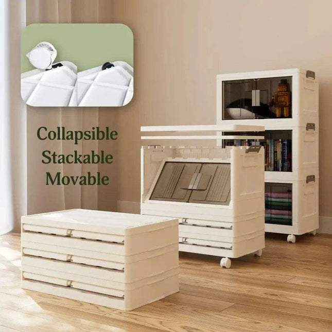 48-Quart Mobile Foldable Storage Bins with Dual Access - Ideal for Home Organization, RV Travel, and Outdoor Adventures