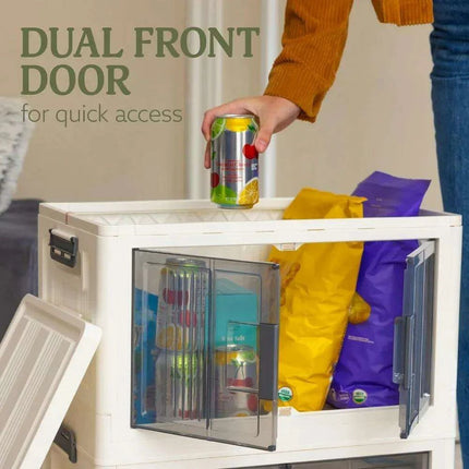 48-Quart Mobile Foldable Storage Bins with Dual Access - Ideal for Home Organization, RV Travel, and Outdoor Adventures - Très Elite