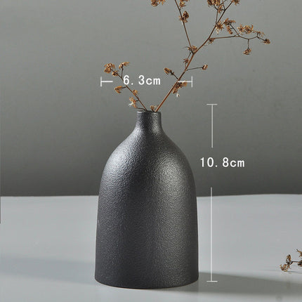 Rusty Glaze Ceramic Vase Set for Tabletop Floral Decor